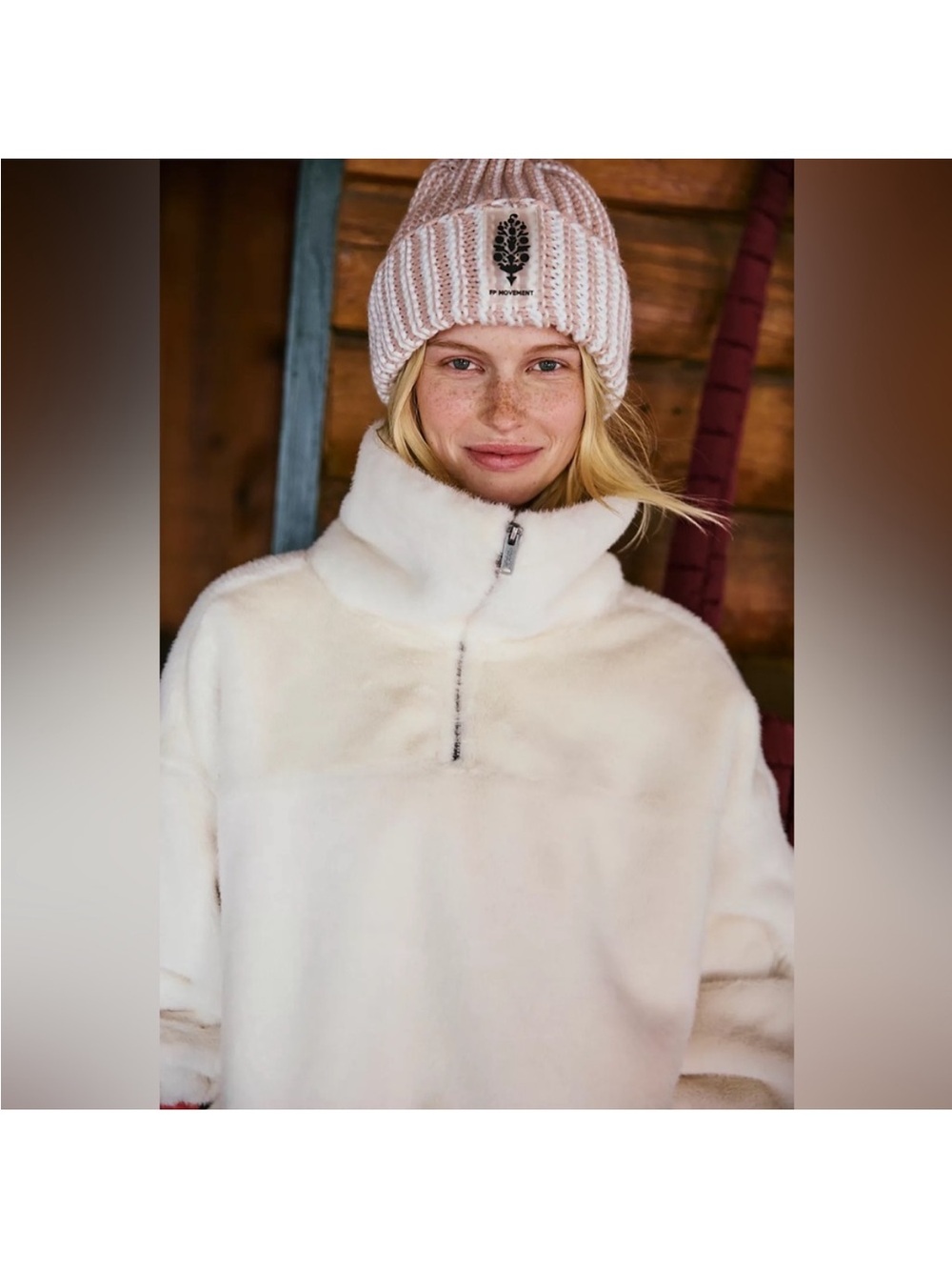 NWOT Free people Alpine Faux Fur Half Zip Medium
